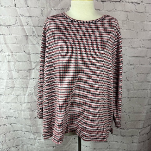 Lands' End Sweaters - Lands' End red navy Cream Long Sleeve Boxy tunic top sz 1X cotton blend nautical